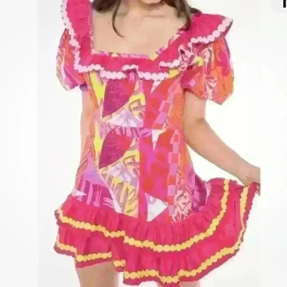 New ☀️ Alden Adair Emma Dress in Crazy Crush Size Large summer beach vacation - Picture 2 of 4